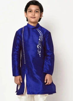 Royal Blue Dupion Silk Embroidered Kurta Pyjama Party Wear 5 Royal Blue Dupion Silk Embroidered Kurta Pyjama Party Wear -Mahra Clothing Shop royal blue dupion silk embroidered kurta pyjama kdbdmf7509erb b