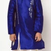 Royal Blue Dupion Silk Embroidered Kurta Pyjama Party Wear