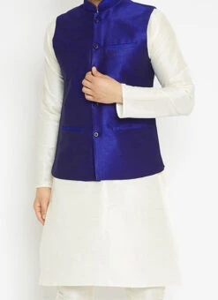 Royal Blue Dupion Silk Nehru Jacket -Mahra Clothing Shop royal blue dupion silk nehru jacket jkdmk5030 b