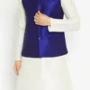 Royal Blue Dupion Silk Nehru Jacket