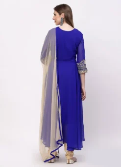 Royal Blue Georgette Embroidered Work Anarkali Suit Work Wear -Mahra Clothing Shop royal blue georgette embroidered work anarkali suit sldmf7479 b