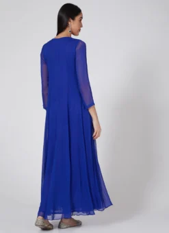 Royal Blue Pure Georgette Thread Work Anarkali Suit Party Wear -Mahra Clothing Shop royal blue pure georgette thread work anarkali suit sldvcsvak187 b