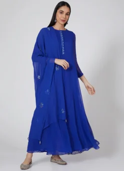 Royal Blue Pure Georgette Thread Work Anarkali Suit Party Wear -Mahra Clothing Shop royal blue pure georgette thread work anarkali suit sldvcsvak187 u