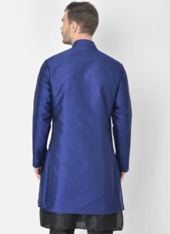 Royal Blue Textured Dupion Silk Nehru Jacket -Mahra Clothing Shop royal blue textured dupion silk nehru jacket jkdmk4930 b