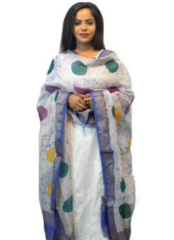 Royal Blue With White Art Silk Dupatta Festive Wear -Mahra Clothing Shop royal blue with white art silk dupatta dpsoas1089 b