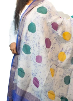 Royal Blue With White Art Silk Dupatta Festive Wear