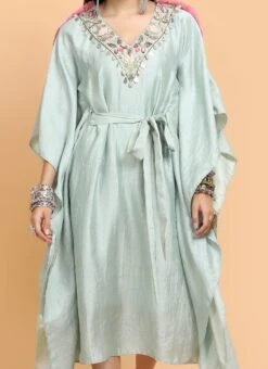 Sea Green Kaftan Set Party Wear
