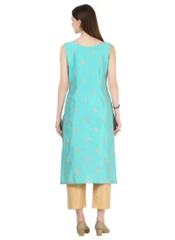 Sea Green Taffeta Silk Embroidery Kurta Straight Pant Set Party Wear -Mahra Clothing Shop sea green taffeta silk embroidery kurta straight pant set krskinf9900508 b