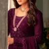 Shamita Shetty Wine Georgette Anarkali Suit Party Wear Party Wear