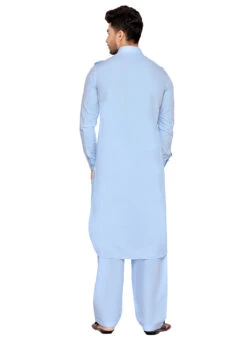 Sky Blue Art Silk Pathani Set -Mahra Clothing Shop sky blue art silk pathani set kpmrg1565 b