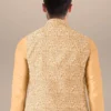 Teen Boys Beige Embroiderd Bandi Set Party Wear