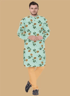 Teen Boys Green Art Silk Kurta Set Party Wear -Mahra Clothing Shop teen boys green art silk kurta set TBKPBS02308880 u