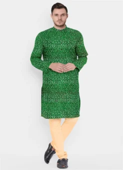 Teen Boys Green Bandhani Printed Rayon Kurta Set Festive Wear -Mahra Clothing Shop teen boys green bandhani printed rayon kurta set TBKPBS02306487 u