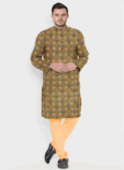 Teen Boys Green Printed Art Silk Kurta Set Festive Wear -Mahra Clothing Shop teen boys green printed art silk kurta set TBKPBS02306410 u