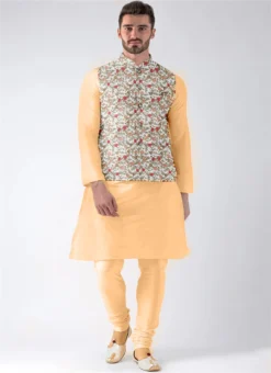 Teen Boys White Embroidered N Beige Bandi Set Party Wear -Mahra Clothing Shop teen boys teen boy white embroidered n beige bandi set TBKPBS02306406 b