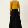 Teen Girls Black N Mustard Jacket Style Gown After Six Wear