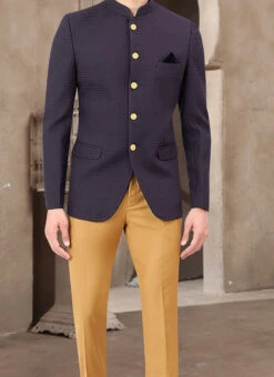 Violet Terry Rayon Bandhgala Suit