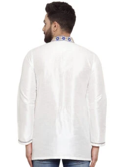 White Art Silk Kurta -Mahra Clothing Shop white art silk kurta mmmdmf592 b