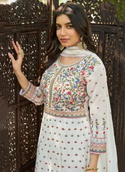 White Georgette Zari Embroidered Anarkali Suit Party Wear 7 White Georgette Zari Embroidered Anarkali Suit Party Wear -Mahra Clothing Shop white georgette zari embroidered anarkali suit slsli18951025 b
