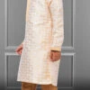 White Jacquard Silk Boys Kurta Pyjama Party Wear