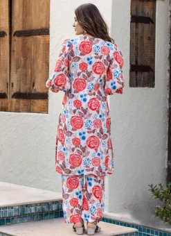 White Muslin Printed Kurta Straight Pant Set After Six Wear -Mahra Clothing Shop white muslin printed kurta straight pant set krspranju68 b