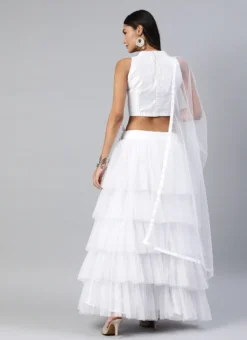White Net Embroidered A Line Lehenga Festive Wear -Mahra Clothing Shop white net embroidered a line lehenga ghsrk170555 b