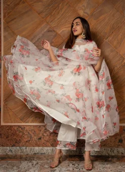 White Pure Organza Printed Anarkali Suit Party Wear 6 White Pure Organza Printed Anarkali Suit Party Wear -Mahra Clothing Shop white pure organza printed anarkali suit sljpjhc2122 u