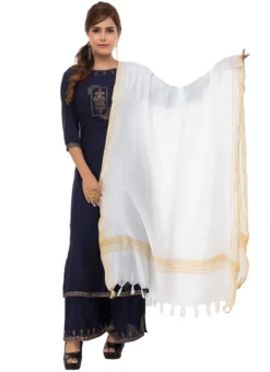 White Slub Cotton Dupatta Festive Wear -Mahra Clothing Shop white slub cotton dupatta dpdmfmfd092 u