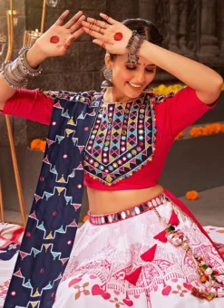 White Viscose Printed Kutch Work Chaniya Choli Festive Wear -Mahra Clothing Shop white viscose printed kutch work chaniya choli ghsom2343 b