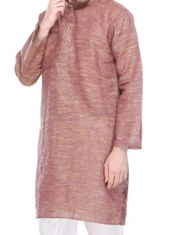 Wine Khadi Cotton Kurta
