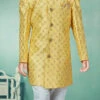Yellow Art Silk Embroidery Indowestern Sherwani Party Wear