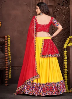 Yellow Rayon Bandhini Chaniya Choli Festive Wear -Mahra Clothing Shop yellow faux georgette bandhini chaniya choli ghsacw7520 b