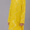 Yellow Georgette Mirror Embroidery Kurta Pyjama Party Wear