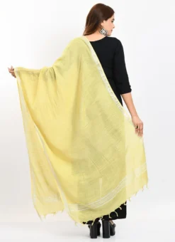Yellow Linen Cotton Dupatta Work Wear -Mahra Clothing Shop yellow linen cotton dupatta dpdmimfd169 b