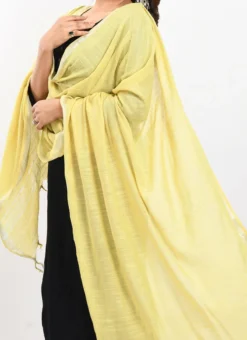 Yellow Linen Cotton Dupatta Work Wear