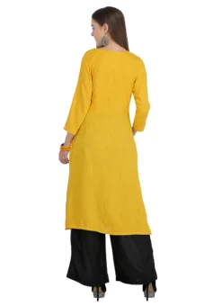 Yellow Plain Kurta Palazzo Set After Six Wear -Mahra Clothing Shop yellow plain palazzo set iwsudsnsbph1 b