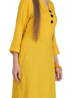 Yellow Plain Kurta Palazzo Set After Six Wear