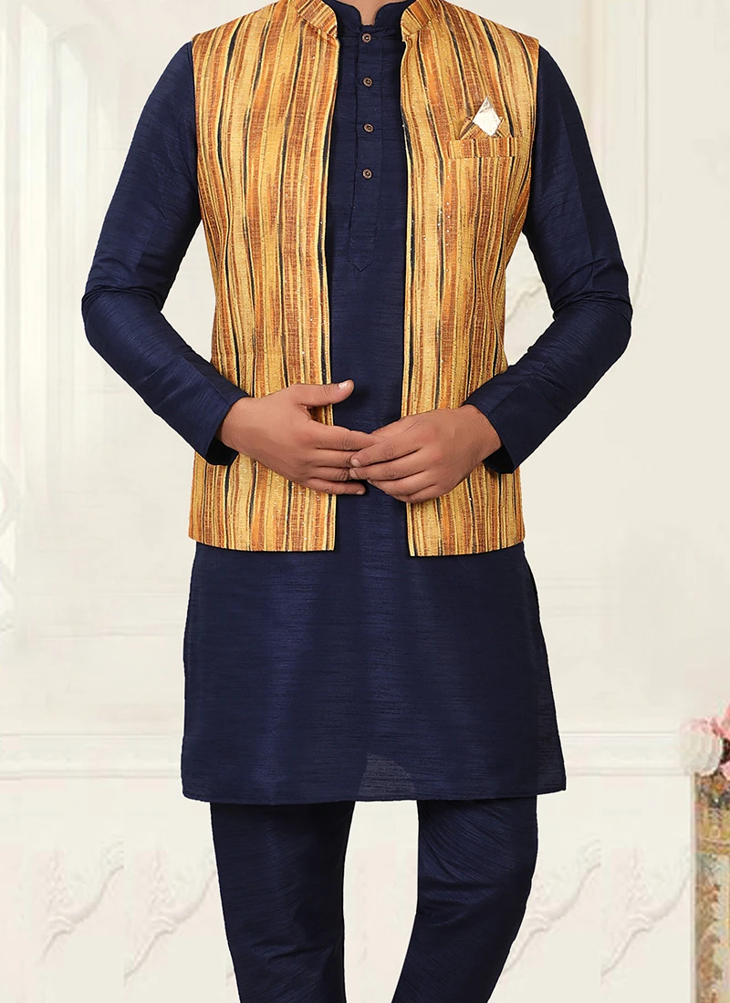 Yellow Rayon Digital Printed Nehru Jacket 1 Yellow Rayon Digital Printed Nehru Jacket