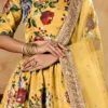 Yellow Satin Blend Umbrella Lehenga Party Wear