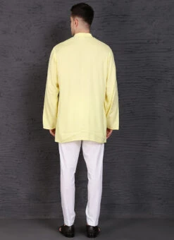 Yellow Viscose Cotton Kurta -Mahra Clothing Shop yellow viscose cotton kurta kusifh990034 b