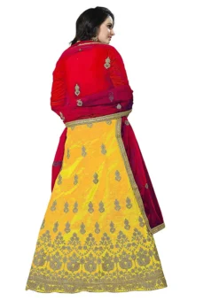 Yellow Zoya Silk Embroidered A Line Lehenga Party Wear -Mahra Clothing Shop yellow zoya silk embroidered a line lehenga ghssit517 b