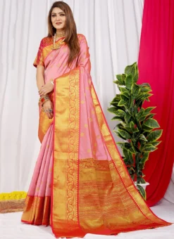 Zari Weaving Purple Color Litchi Silk Saree Festive Wear -Mahra Clothing Shop zari weaving purple color litchi silk saree sasom110645 u