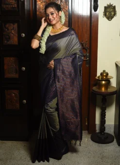 Zari Woven Work Grey Color Banarasi Silk Saree Festive Wear 6 Zari Woven Work Grey Color Banarasi Silk Saree Festive Wear -Mahra Clothing Shop zari woven work grey color banarasi silk saree sasvw489gr u