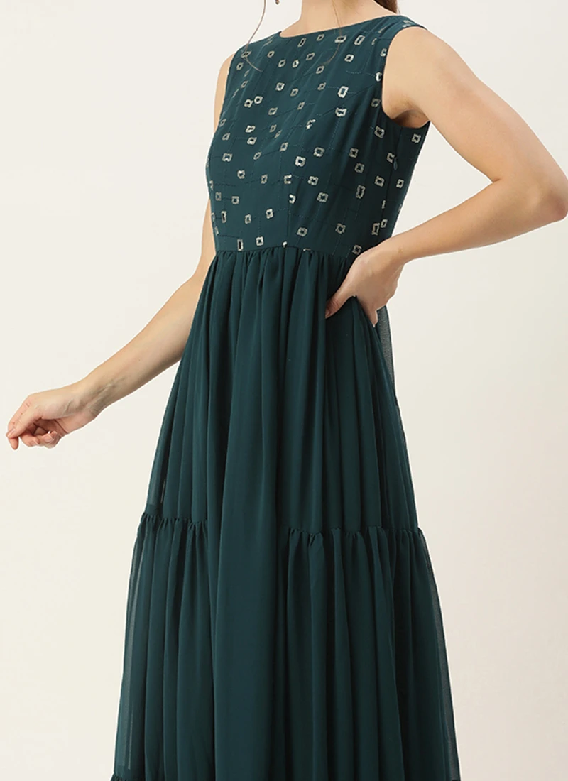 Front Page -Mahra Clothing Shop Blue Embroidered Georgette Dress DRBS02305142 l